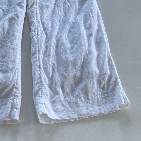 Sloane Abercrombie White Linen Wide-Leg Pants - Picture 7 of 9